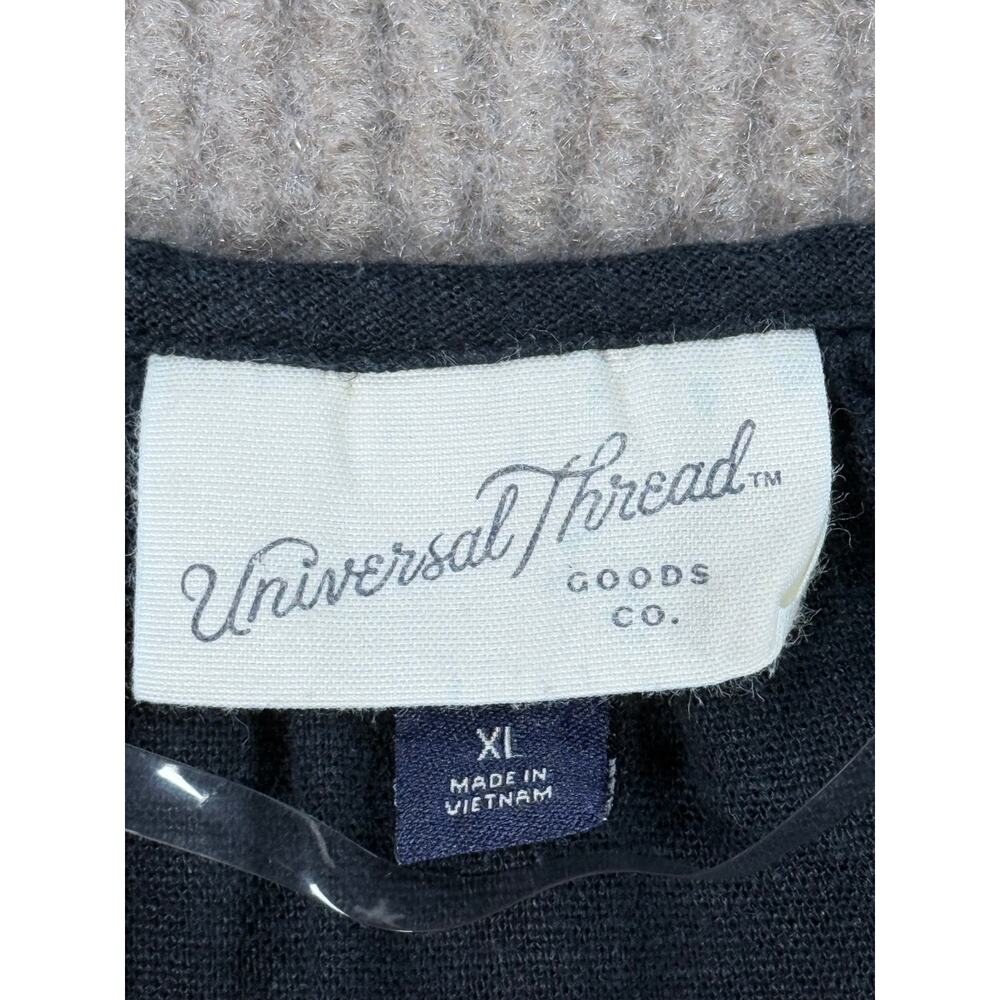 Universal Thread Black Linen Blend Split Neck Babydoll Tunic Blouse XL - Picture 3 of 9